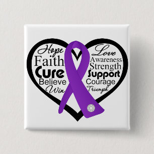 Lupus Heart Ribbon Collage Button