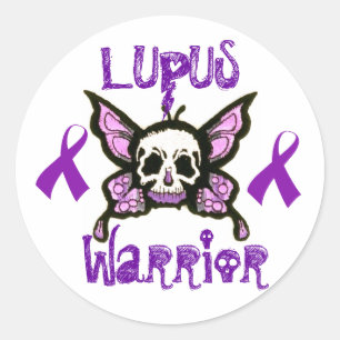 Lupus-Kriegers-Aufkleber Runder Aufkleber