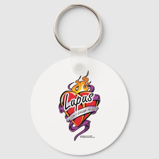 Lupus Tattoo Heart Schlüsselanhänger (Vorderseite)