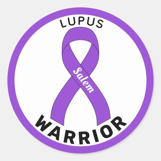 Lupus Warrior Ribbon White Round Sticker (Vorderseite)