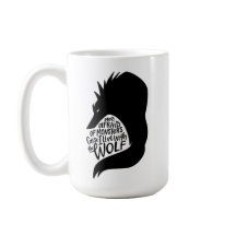 Lupus Warrior Tasse – handgeschriebener Wolf-Zitat
