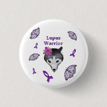 Lupus Warrior Wolf Lila Ribbon Butterfly