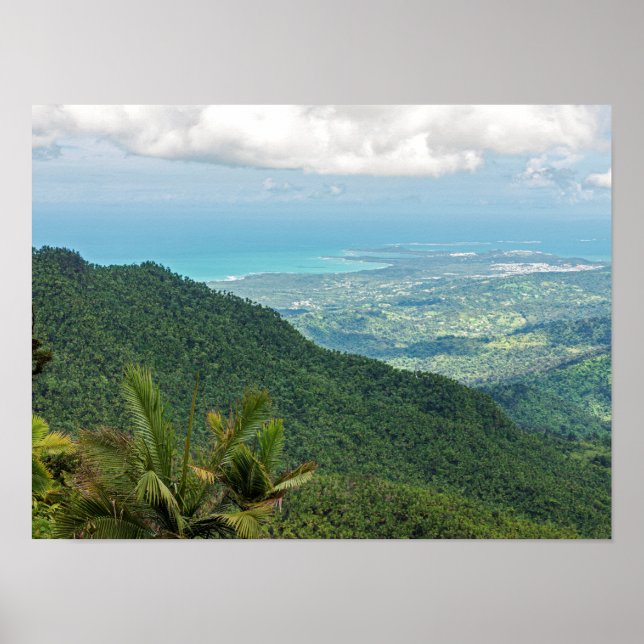 Luquiller Berge mit Blick auf die Küste Puerto Ric Poster (Vorne)