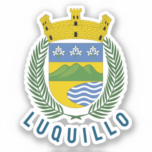 Luquillo Wappen - Puerto Rico Aufkleber (Vorderseite)
