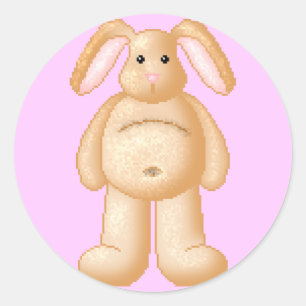 Lura's Critter Plump Bunny Runder Aufkleber