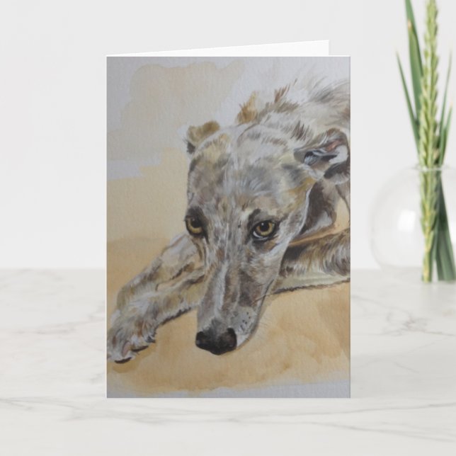 Lurcherhundegrußkarte Karte (Vorderseite)