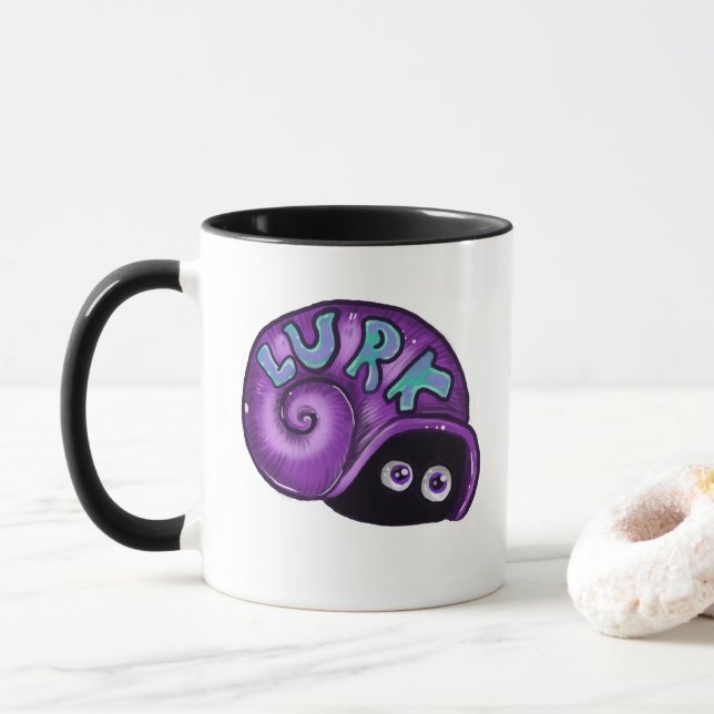 Lurk Introvert Snail Emote Tasse (Mit Donut)