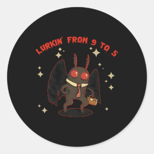 Lurkin' von 9 bis 5 Hexenleckerei Halloween Runder Aufkleber