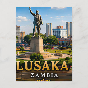Lusaka Freedom Monument und zambisches Herz Postkarte