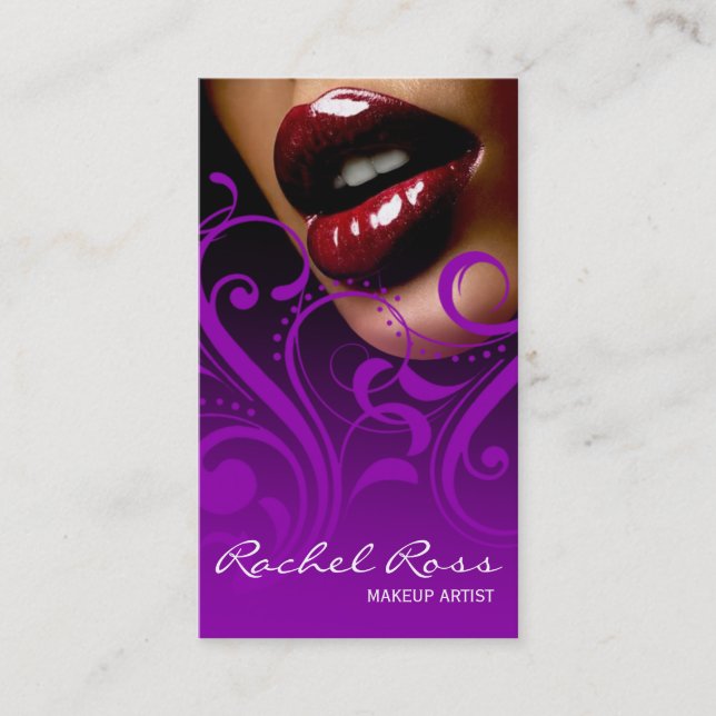 Luscious glatte Lippen Curliques | lila Visitenkarte (Vorderseite)