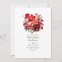 Luscious Hochzeit mit Roter Flora Einladung