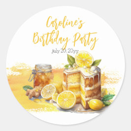 Luscious Lemon Cake Ginger Tea Geburtstagsparty Runder Aufkleber