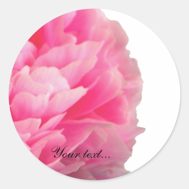 Luscious Pink Peony Custom Umschlag Aufkleber (Vorderseite)