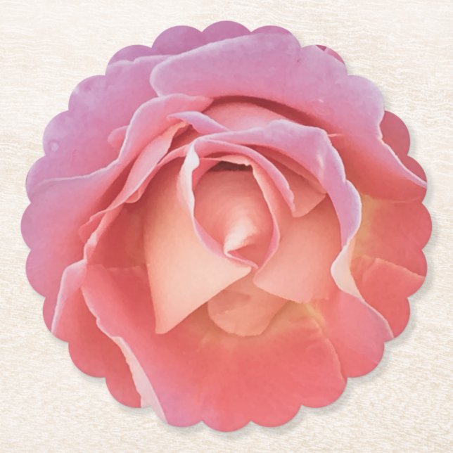 Luscious Pink Rose Untersetzer (Vorderseite)