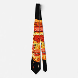 Luscious Pizza Neck Tie - Krawatte zum Thema Black
