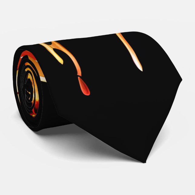 Luscious Pizza Neck Tie - Krawatte zum Thema Black (Gerollt)