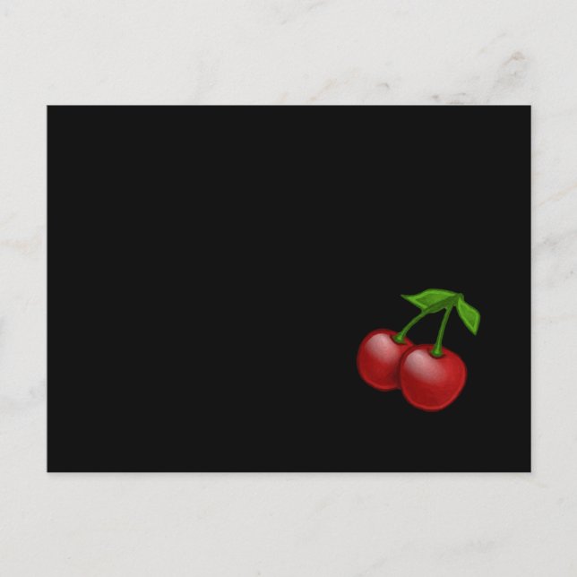 Luscious Retro Cherries Postkarte (Vorderseite)