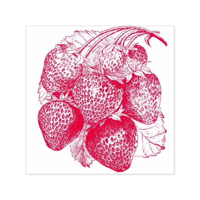 Luscious Summer Strawberry Rubber Briefmarke Permastempel (Design)