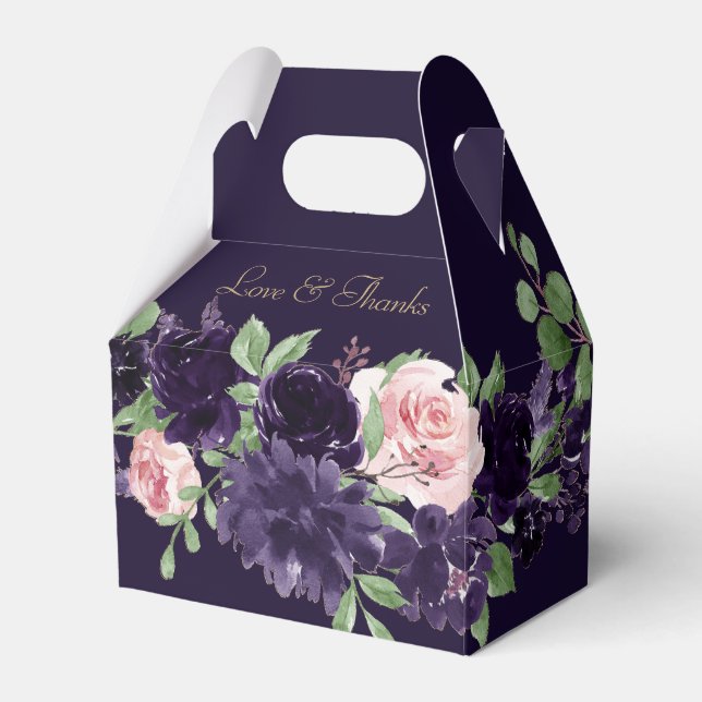 Lush Blossom | Lila und rosa Liebe und Danke Geschenkschachtel (Vorderseite)