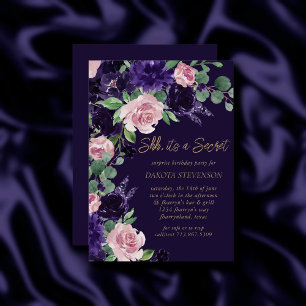 Lush Blossom   Party Lila und rosa Rose Einladung
