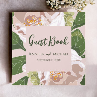 Lush Blume and Greenery Elegantes Gästebuch