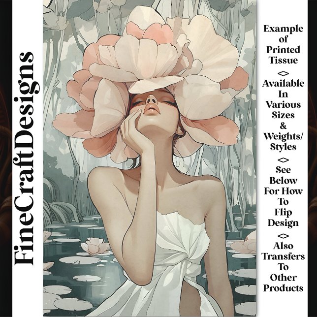 Lush Botanical Goddess Coral, Blush CC3 Decoupage Seidenpapier (Von Creator hochgeladen)