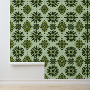 Lush Botanical Mandala Mosaic Muster Tapete