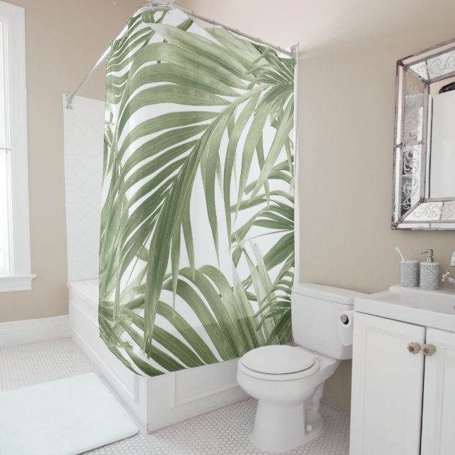Lush Caribbean Palm Collage #2 #tropical #wall Duschvorhang (Beispiel)