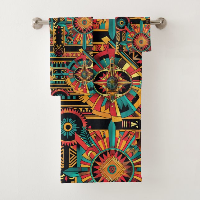 Lush Cyan "Aztec Dream" Badetuch Set (Insitu)