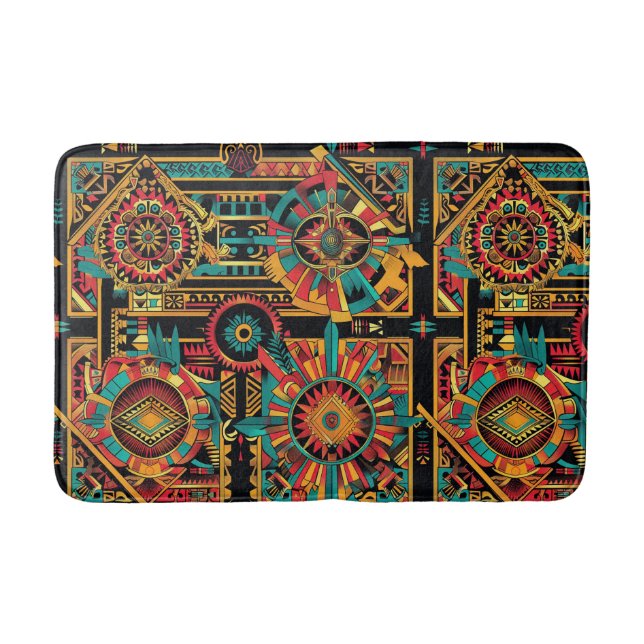 Lush Cyan "Aztec Dream" Comfort Bad Mat Badematte (Vorderseite)