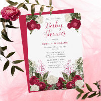 Lush Elegant Magenta Floral Girl Babydusche