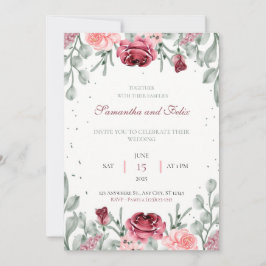 Lush Floral Watercolor Land Hochzeit Einladung
