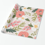 Lush Florals rosa Muster Geschenkpapier<br><div class="desc">Lush Florals rosa Muster</div>