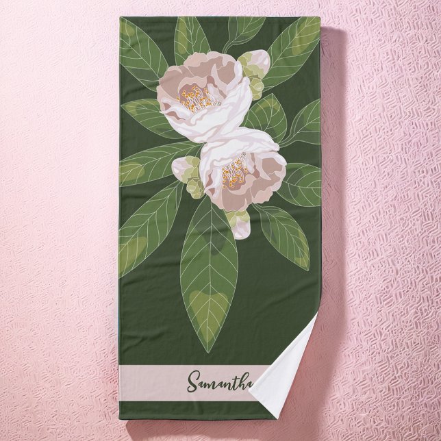 Lush Flower and Greenery Elegant (Lush Flower and Greenery Elegant Bath Towel)