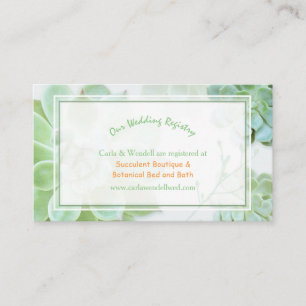 Lush Garden Succulents Wedding Registry Begleitkarte