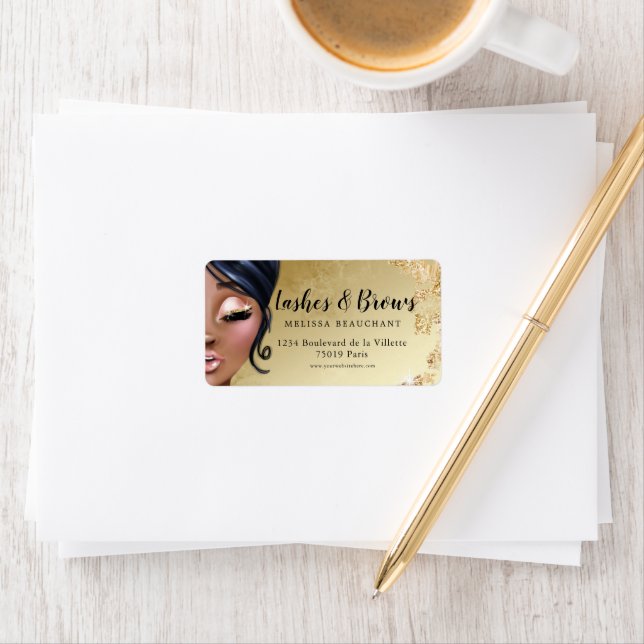 Lush Gold Lash Cleaner Luxe Eyelashes Label Adressaufkleber (Insitu)