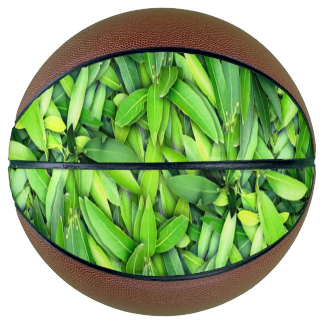 Lush Green Blätter Pattern - Natur botanisch Basketball (Vorderseite)
