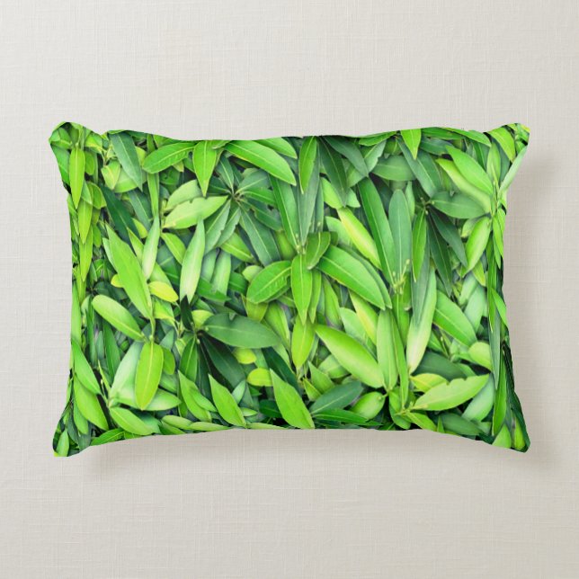 Lush Green Blätter Pattern - Natur botanisch Dekokissen (Vorderseite)