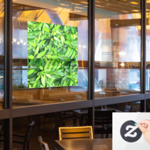 Lush Green Blätter Pattern - Natur botanisch Fensteraufkleber