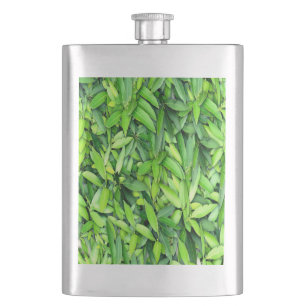 Lush Green Blätter Pattern - Natur botanisch Flachmann