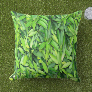 Lush Green Blätter Pattern - Natur botanisch Kissen