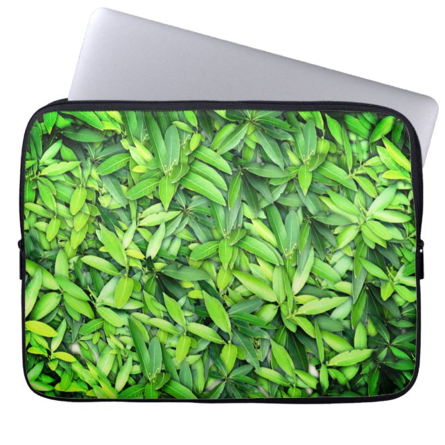 Lush Green Blätter Pattern - Natur botanisch Laptopschutzhülle (Vorderseite)