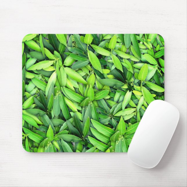 Lush Green Blätter Pattern - Natur botanisch Mousepad (Mit Mouse)