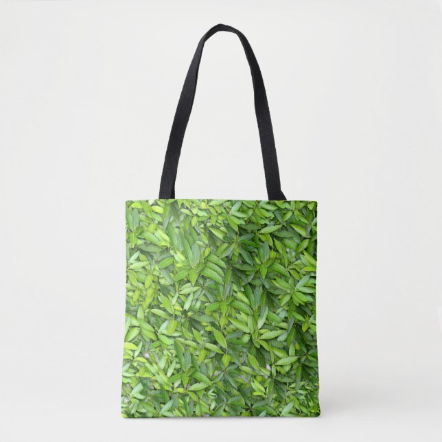 Lush Green Blätter Pattern - Natur botanisch Tasche (Vorderseite)