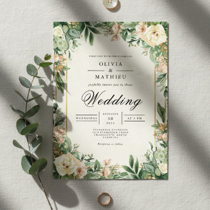 Lush Green Floral Archway Wedding Einladung