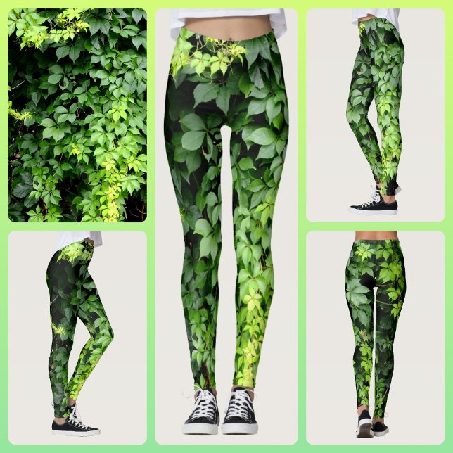 Lush Green Ivy Vine Blätter Fotografisch Leggings (Von Creator hochgeladen)