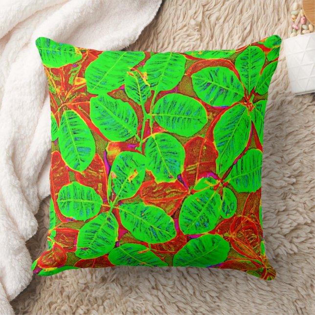 Lush Green Leaf Muster Kissen (Decke)