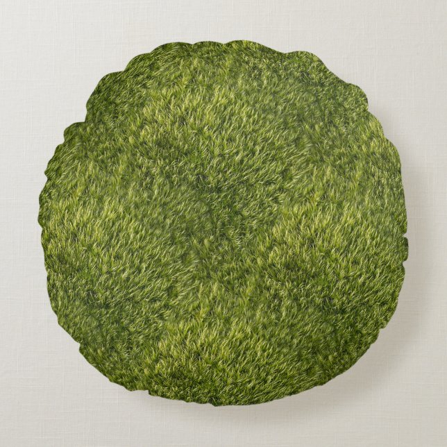Lush Green Moss Rundes Kissen (Vorderseite)