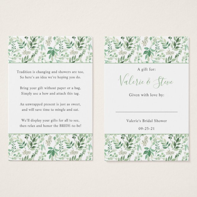 Lush Greenery No Wrap Dusche Display Tag (Vorne & Hinten)