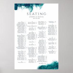 Lush ink wedding seating chart poster